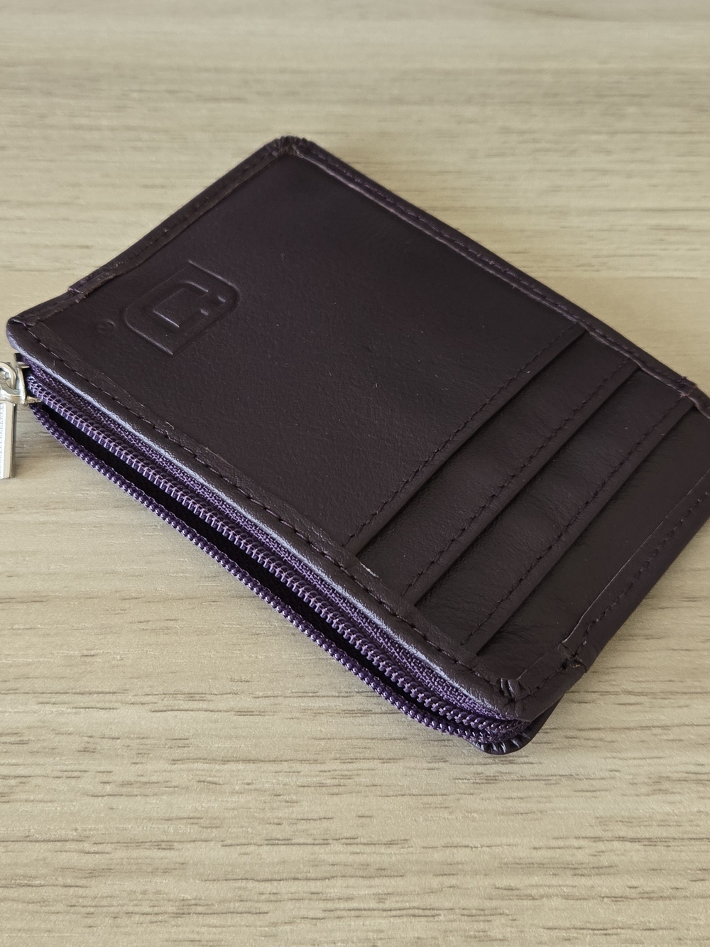 Identity Stronghold RFID Blocking Leather Card Holder Wallet Purple Zip NEW - Picture 3 of 9